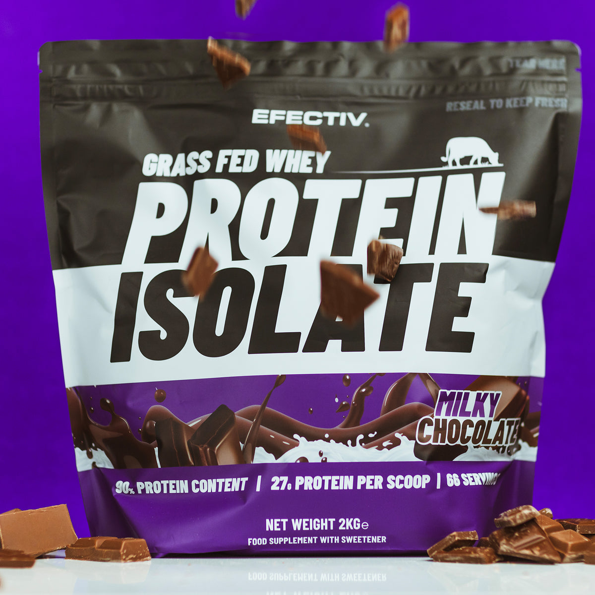 Grass Fed Whey Protein Isolate - 66 Servings - EFECTIV®