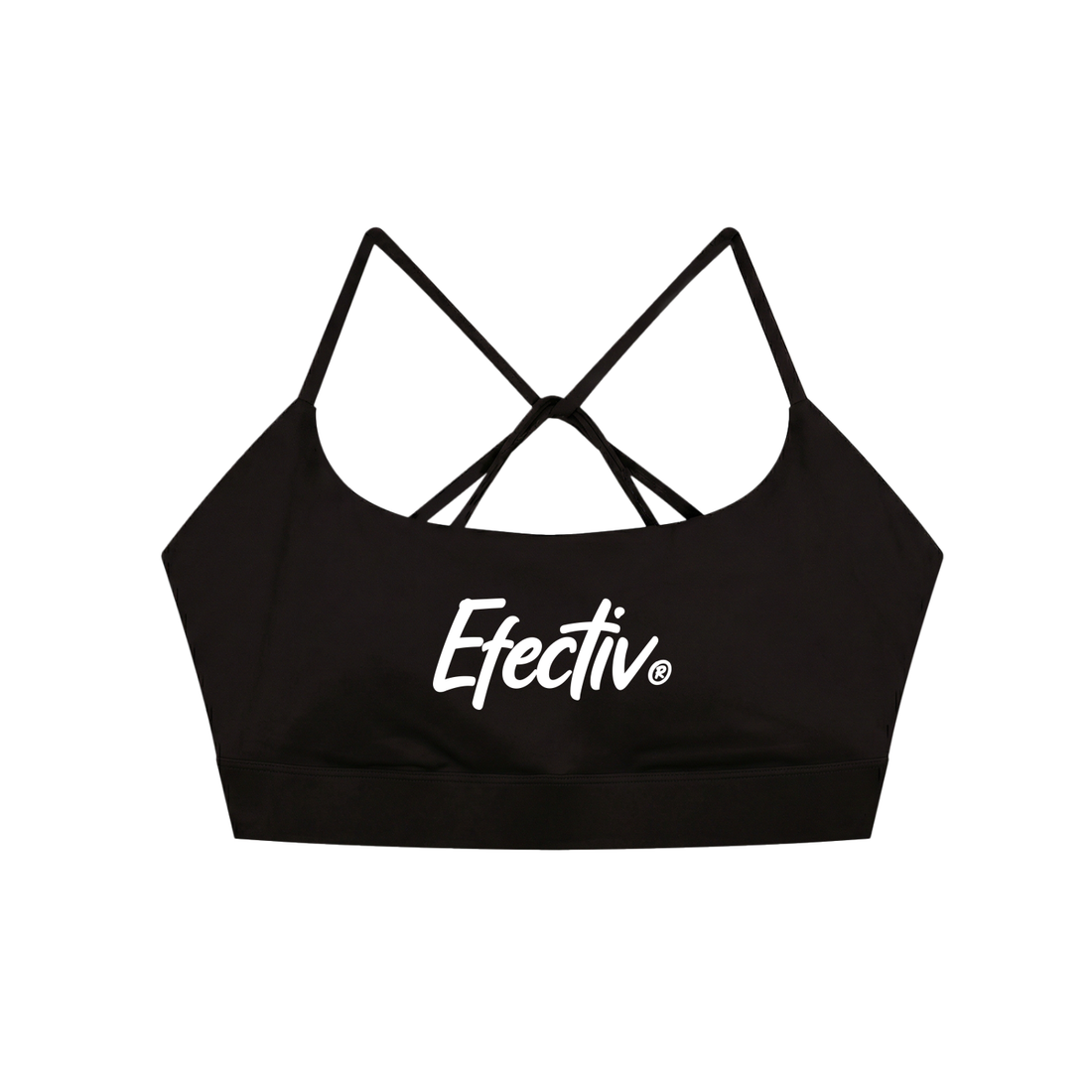 Strappy Criss Cross Sports Bra - Black