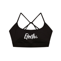 Strappy Criss Cross Sports Bra - Black - 1