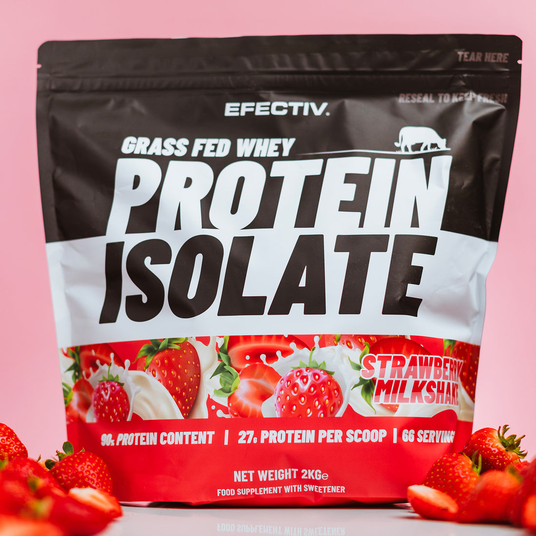 Grass Fed Whey Protein Isolate - 66 Servings - Muscle Growth - EFECTIV®
