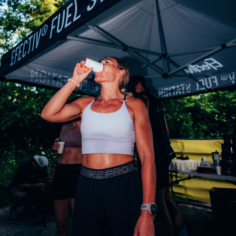 Hydration + Energy powder being mixed